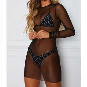 Black Sheer Mesh Mini Dress